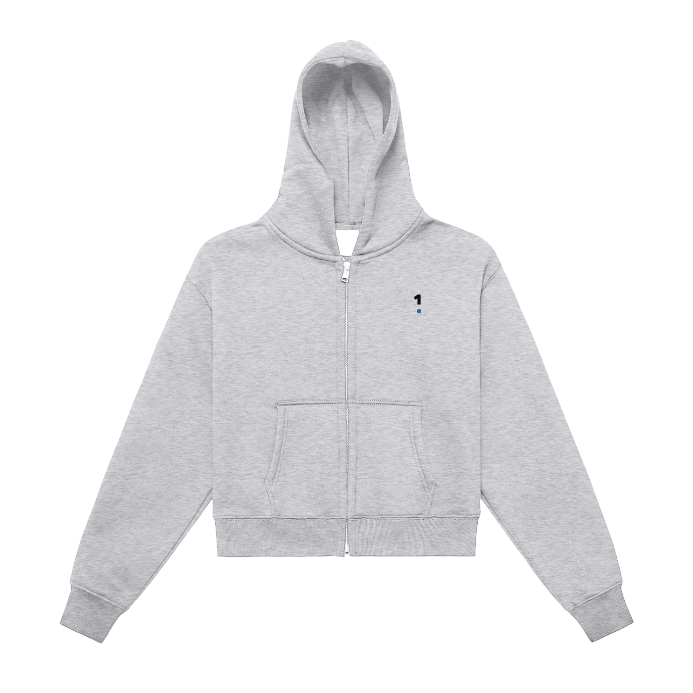 1 Logo Cropped Zip Hoodie