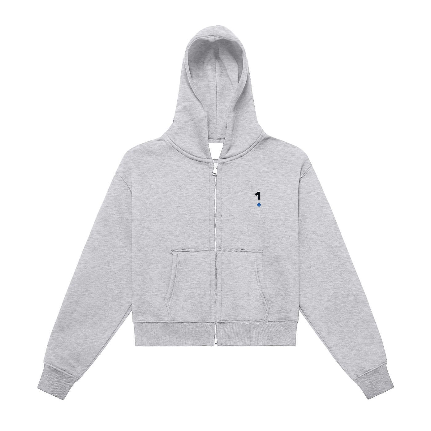 1 Logo Cropped Zip Hoodie – Dual Logo Edition