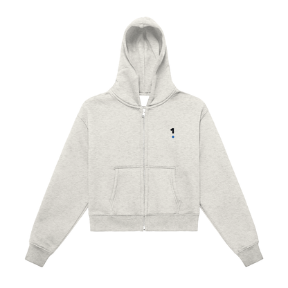1 Logo Cropped Zip Hoodie – Dual Logo Edition