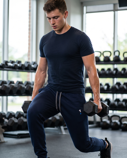 Man wearing 1 Logo Unisex Joggers in a gym